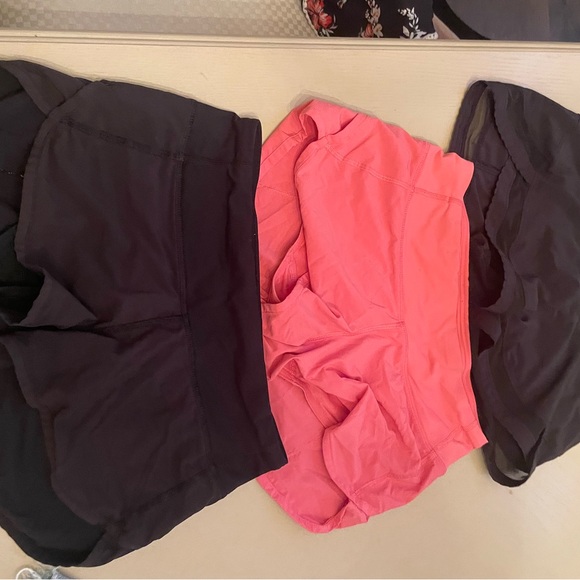 Lululemon Black and peach Workout Shorts Set - Picture 1 of 4